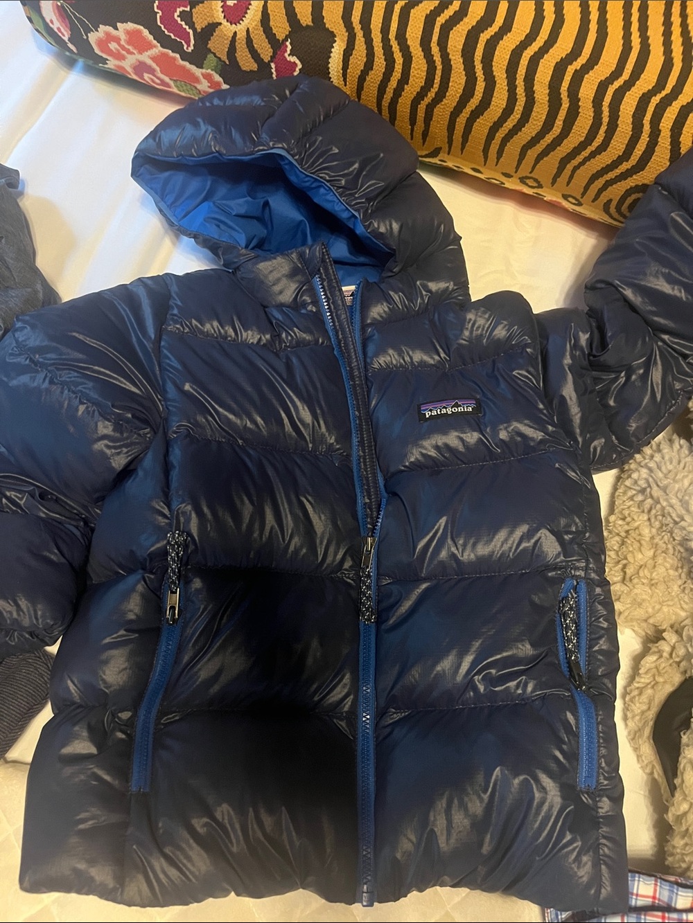 Patagonia Kids Navy Blue Packable Puffer Jacket